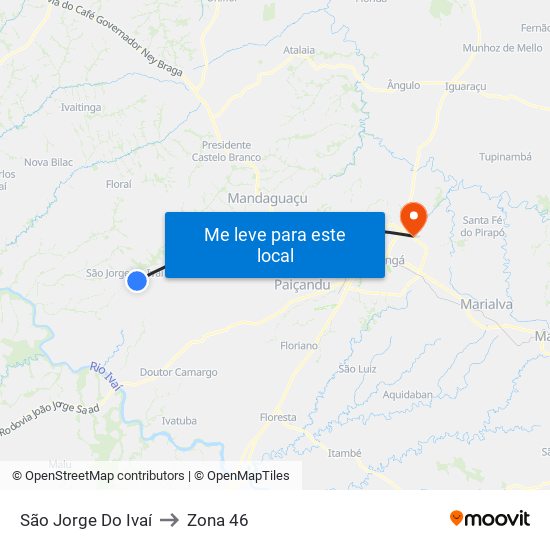 São Jorge Do Ivaí to Zona 46 map