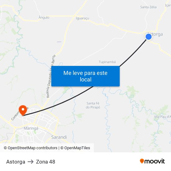 Astorga to Zona 48 map