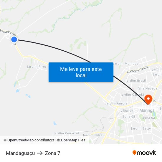 Mandaguaçu to Zona 7 map