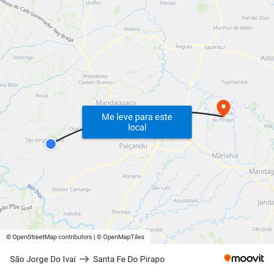 São Jorge Do Ivaí to Santa Fe Do Pirapo map