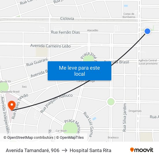 Avenida Tamandaré, 906 to Hospital Santa Rita map