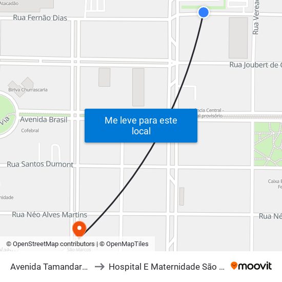 Avenida Tamandaré, 906 to Hospital E Maternidade São Marcos map