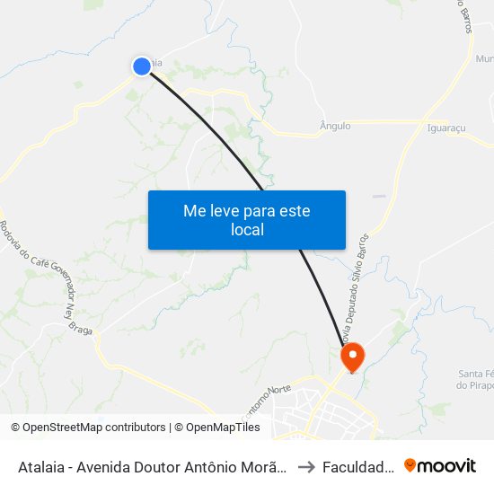 Atalaia - Avenida Doutor Antônio Morães De Barros, 110 to Faculdade Ingá map