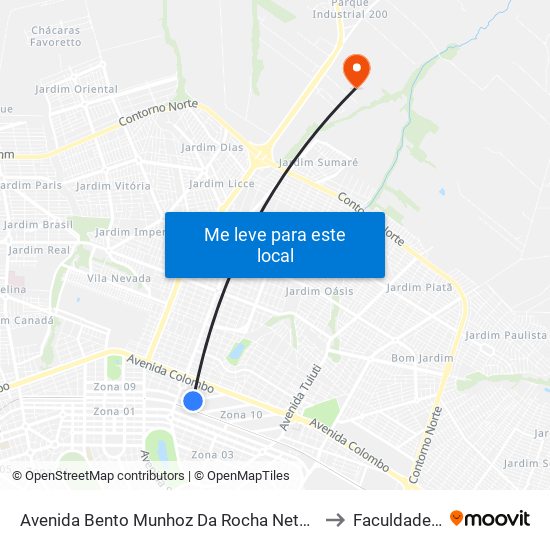 Avenida Bento Munhoz Da Rocha Neto, 837 - Copel to Faculdade Ingá map