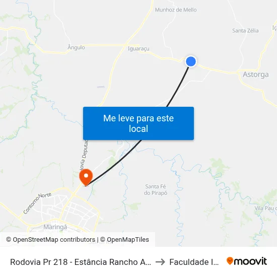 Rodovia Pr 218 - Estância Rancho Alegre to Faculdade Ingá map