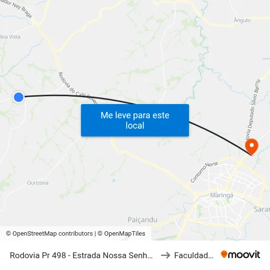 Rodovia Pr 498 - Estrada Nossa Senhora Das Graças to Faculdade Ingá map