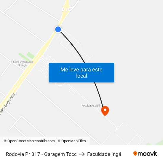 Rodovia Pr 317 - Garagem Tccc to Faculdade Ingá map