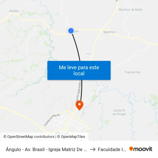 Ângulo - Av. Brasil - Igreja Matriz De Ângulo to Faculdade Ingá map