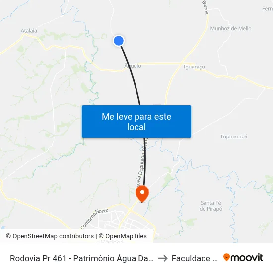 Rodovia Pr 461 - Patrimônio Água Da Valência to Faculdade Ingá map