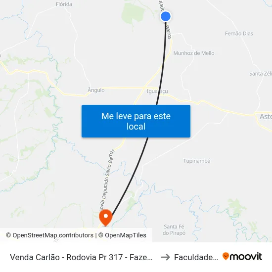 Venda Carlão - Rodovia Pr 317 - Fazenda São José to Faculdade Ingá map