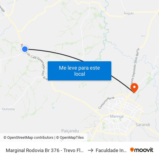 Marginal Rodovia Br 376 - Trevo Florai to Faculdade Ingá map