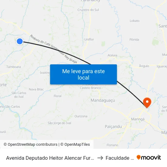 Avenida Deputado Heitor Alencar Furtado, 2964 to Faculdade Ingá map