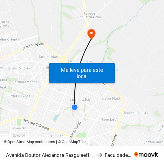 Avenida Doutor Alexandre Rasgulaeff, 7143-7199 to Faculdade Ingá map
