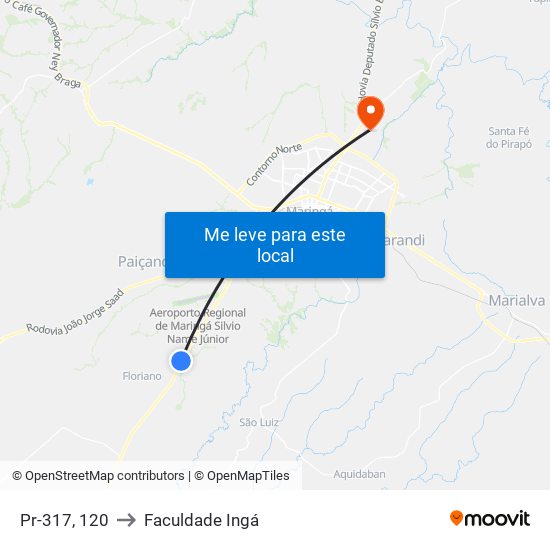 Pr-317, 120 to Faculdade Ingá map