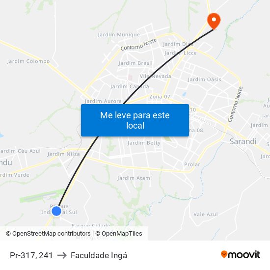 Pr-317, 241 to Faculdade Ingá map