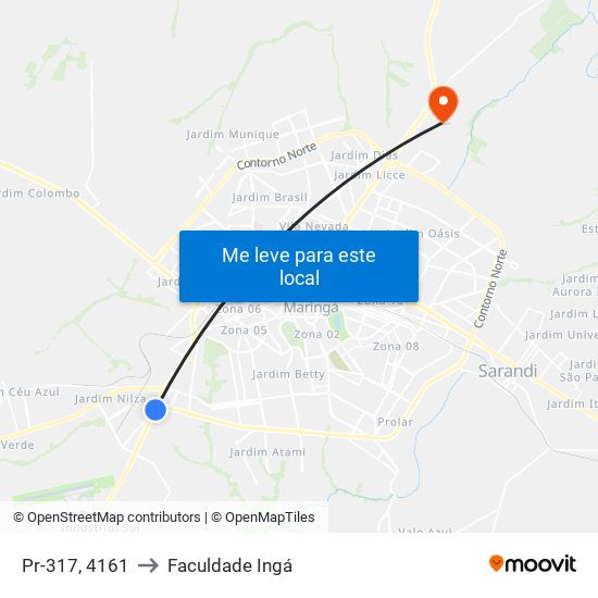 Pr-317, 4161 to Faculdade Ingá map