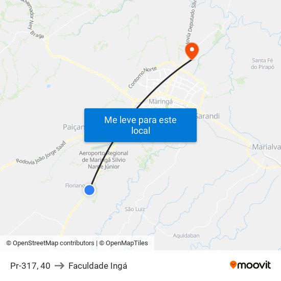 Pr-317, 40 to Faculdade Ingá map