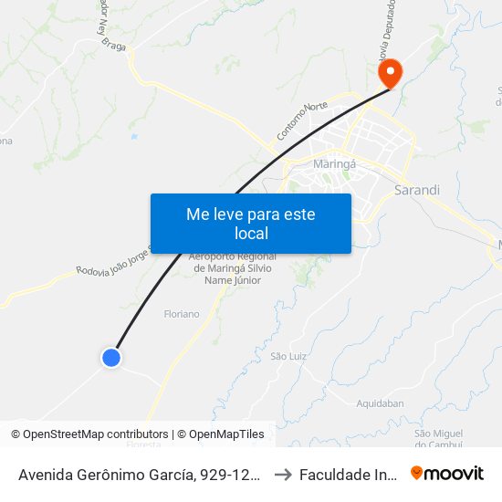 Avenida Gerônimo García, 929-1219 to Faculdade Ingá map