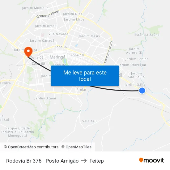 Rodovia Br 376 - Posto Amigão to Feitep map