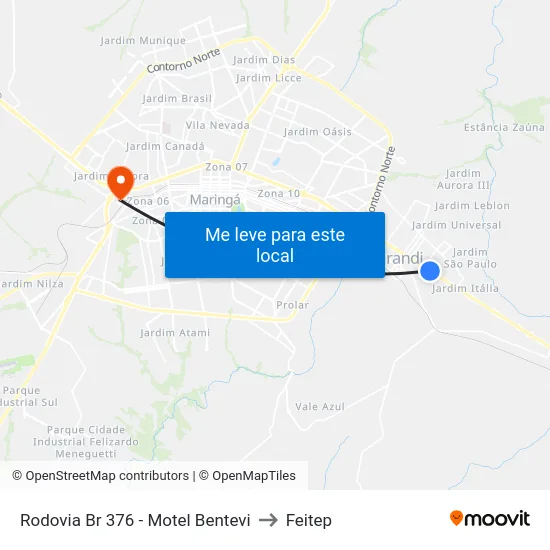 Rodovia Br 376 - Motel Bentevi to Feitep map