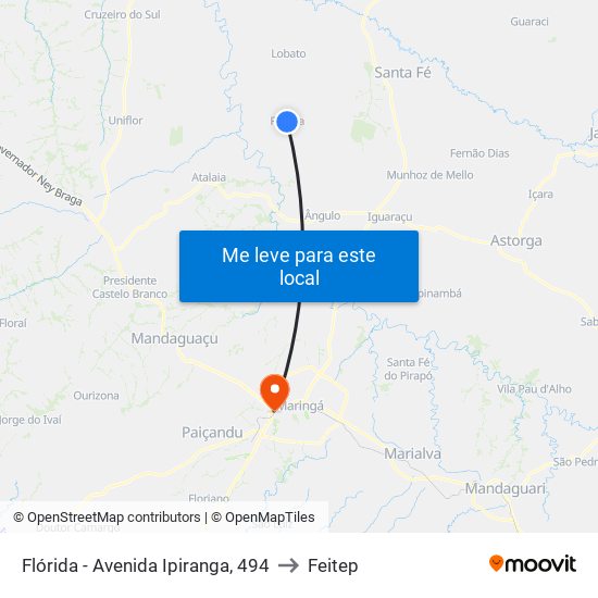 Flórida - Avenida Ipiranga, 494 to Feitep map