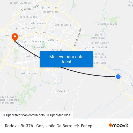 Rodovia Br-376 - Conj. João De Barro to Feitep map