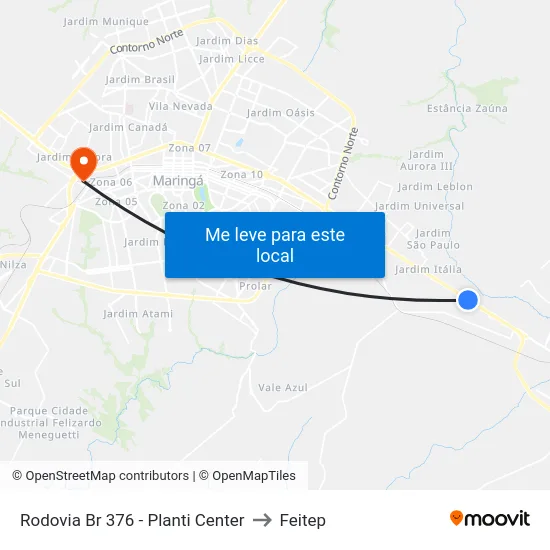 Rodovia Br 376 - Planti Center to Feitep map