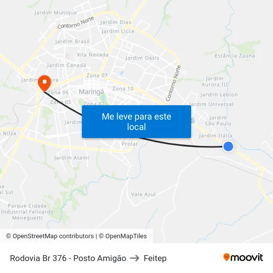 Rodovia Br 376 - Posto Amigão to Feitep map