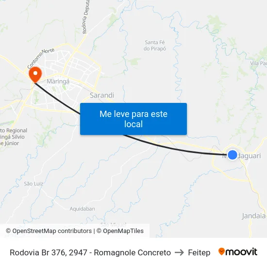 Rodovia Br 376, 2947 - Romagnole Concreto to Feitep map