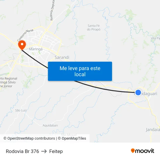 Rodovia Br 376 to Feitep map