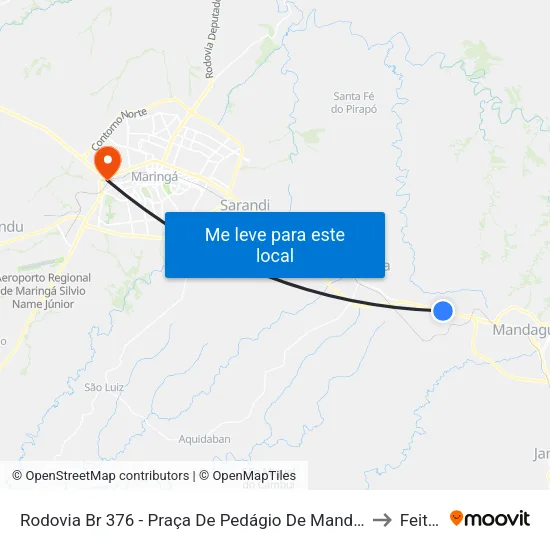 Rodovia Br 376 - Praça De Pedágio De Mandaguari to Feitep map
