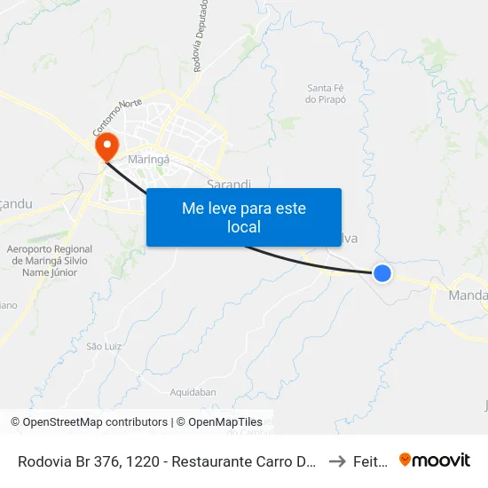 Rodovia Br 376, 1220 - Restaurante Carro De Boi to Feitep map
