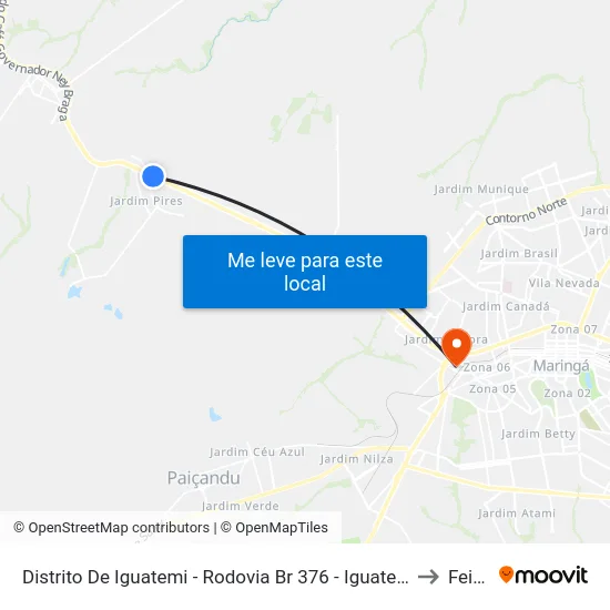 Distrito De Iguatemi - Rodovia Br 376 - Iguatemi Veículos to Feitep map