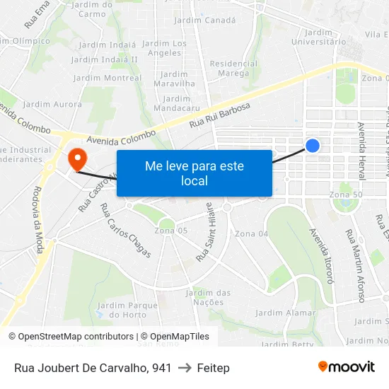 Rua Joubert De Carvalho, 941 to Feitep map