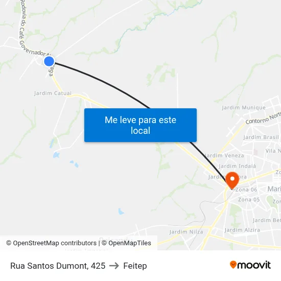 Rua Santos Dumont, 425 to Feitep map