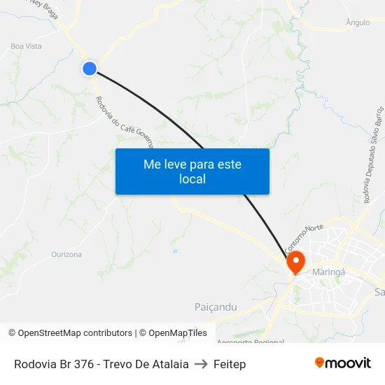 Rodovia Br 376 - Trevo De Atalaia to Feitep map