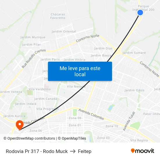 Rodovia Pr 317 - Rodo Muck to Feitep map