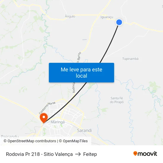 Rodovia Pr 218 - Sitio Valença to Feitep map