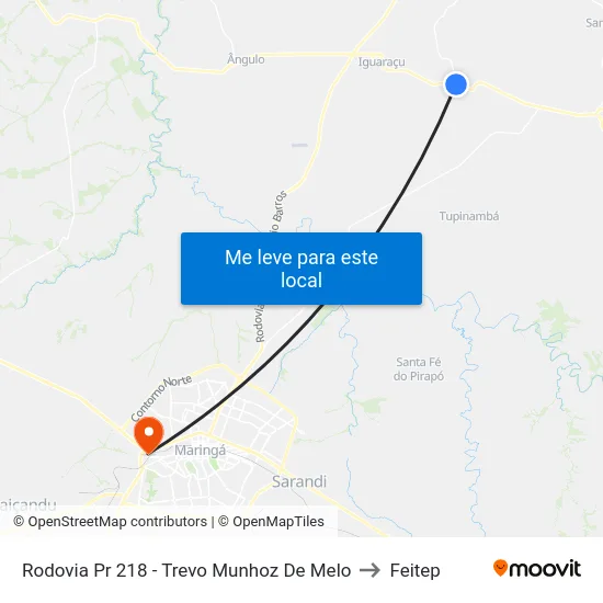 Rodovia Pr 218 - Trevo Munhoz De Melo to Feitep map