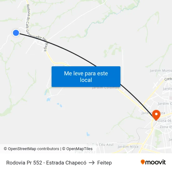 Rodovia Pr 552 - Estrada Chapecó to Feitep map