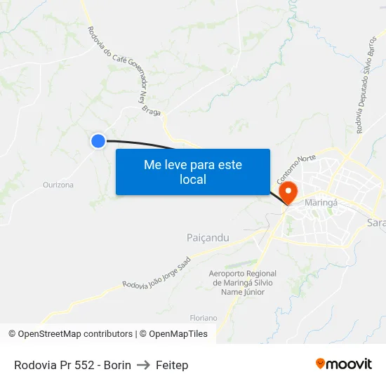 Rodovia Pr 552 - Borin to Feitep map