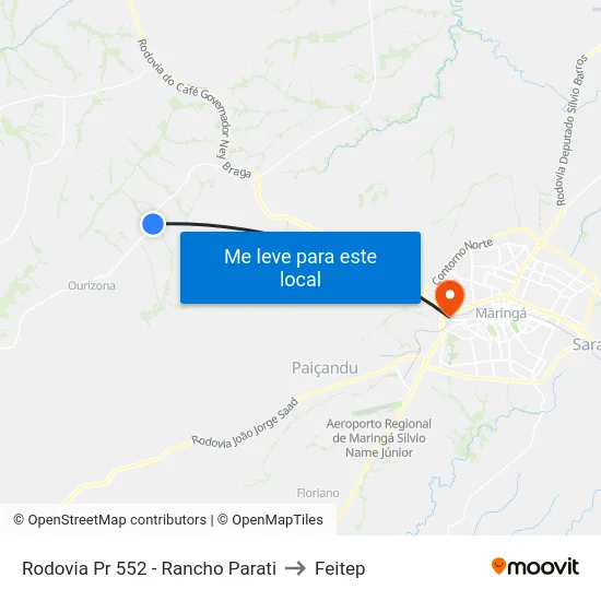 Rodovia Pr 552 - Rancho Parati to Feitep map