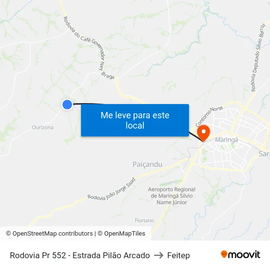Rodovia Pr 552 - Estrada Pilão Arcado to Feitep map