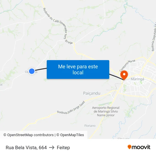 Rua Bela Vista, 664 to Feitep map