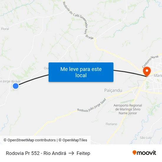 Rodovia Pr 552 - Rio Andirá to Feitep map