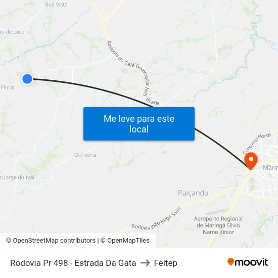 Rodovia Pr 498 - Estrada Da Gata to Feitep map