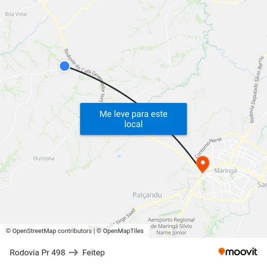 Rodovia Pr 498 to Feitep map