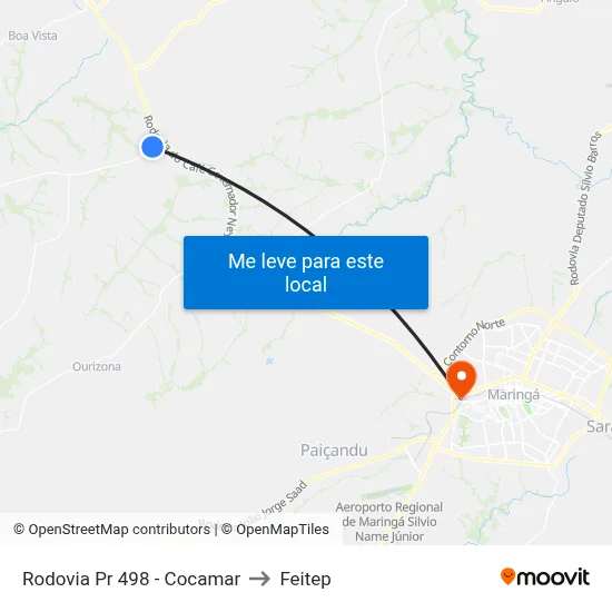 Rodovia Pr 498 - Cocamar to Feitep map