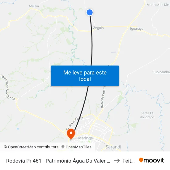 Rodovia Pr 461 - Patrimônio Água Da Valência to Feitep map