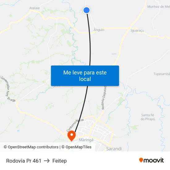 Rodovia Pr 461 to Feitep map